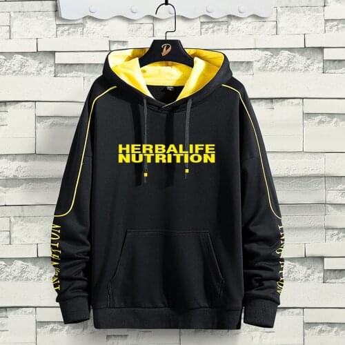 Herbalife the same clothes plus fat plus size loose Hong Kong style sweater mens spring and autumn hooded jacket Kore