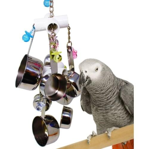 Parrot bite toy toy bird Stainless steel8Pot string Swing ladder