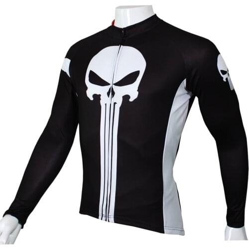 Quality Skull Bicycle Shirt Road MTB Punisher Cycling Jersey Ghost Mens Black Sports Jersey 3xl 4xl Bike Jersey
