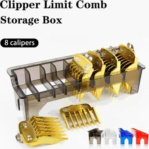 CestoMen 8/10pcs Guide Limit Comb Storage Box Case Hair Clipper Guards Limit Combs Case Holder Barber Salon Tools Storage Stand