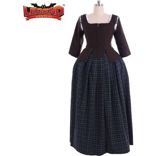 Cosplay legend Outlander Claire Fraser Cosplay Costume Women Historical Caraco Skirt Suit Custom Made H001