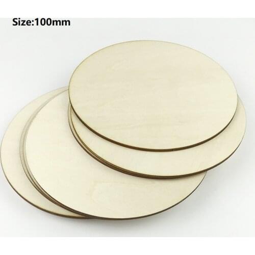 10pcs 100mm Blank Unfinished Wood Circle Coins Pendants Round Wooden Disks Slices For Favor Tags Pendant Embellishments