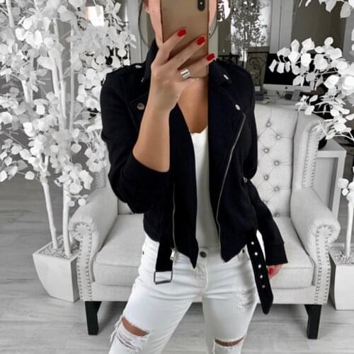 Autumn Plus Size Women Jacket Slim Turn-down Collar Long Sleeve Zipper Jackets Winter Short Female Coat Womens Jackets 2019