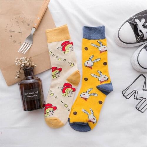 Adult Size TOYS SHOP Fantasy Socks Mr White Rabbit Alice Wonderland Blonde Girl Little Red Hat Riding Hood Bunny Stars Fairy