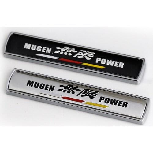 For Mugen Emblem Metal Car Rear Sticker for Honda Mugen Civic CRV Odyssey City Elysion Fit Cover Scratches Side Decal Decoration