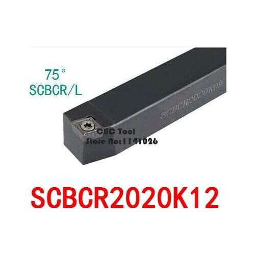 SCBCR2020K12 20*20*125MM Metal Lathe Cutting Tools Lathe Machine CNC Turning Tools External Turning Tool Holder S-Type SCBCR/L