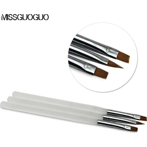 Missguoguo 3pcs/set Nail Art Brush Painting Drawing Designs Professional UV Gel Brush Manicure Tools Nail Beauty Salon DIY