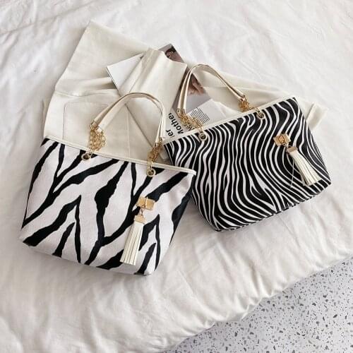 Fashion Women PU Leather Animal Pattern Printing Shoulder Shopping Bag Casual Ladies Large Capacity Tote Handbags