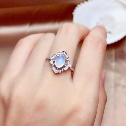 Charming moonstone gemstone ring and necklace with silver hot selling gift style promotion