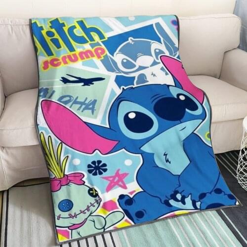 Disney Anime Lilio & Stitch Customized Blanket Super Soft Bed Cover Throw on Sofa/Bed/Baby Bed Unisex Children Boys Girls Gifts