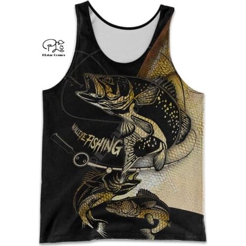 PLstar Cosmos Animal Newest Carp Bass Fishing Hunting Fisher Camo 3Dprint Summer Streetwear Casual TankTop Vest Mans Top A-4