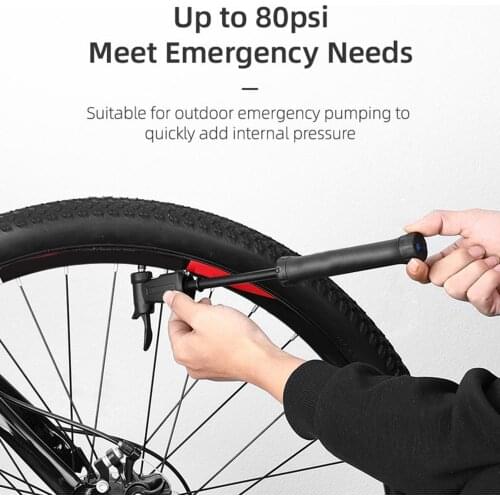 Mini Portable Bike Pump Manual Two-way Bicycle Basketball Inflator with Bracket