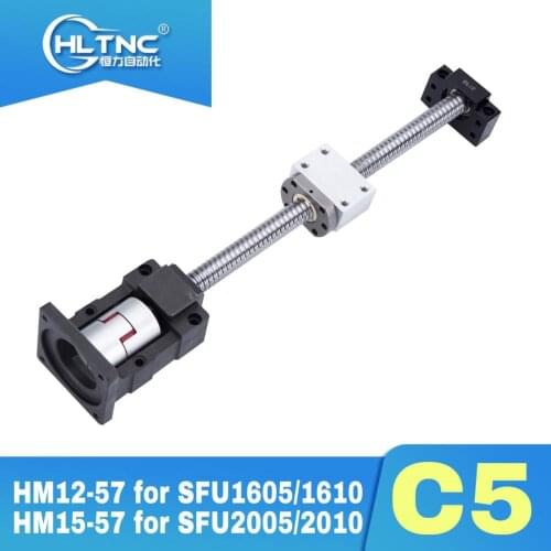 CN/RU/EU Ball screw set SFU1605/1610 with ball nut end maching with HM16-57/BF12 support+nut holder+coupling for CNC