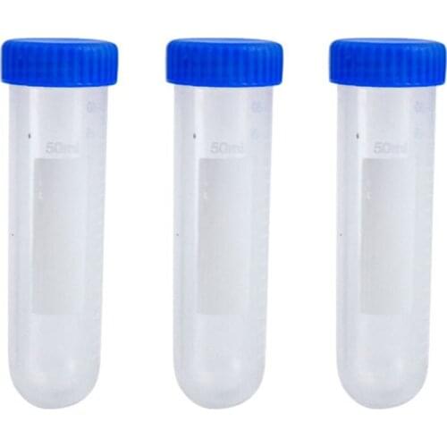 B2EF Set of 3pcs 50ml Centrifuge Tubes with Graduated Scales Anti-leaking Screw Round Bottom Ideal for student Teacher