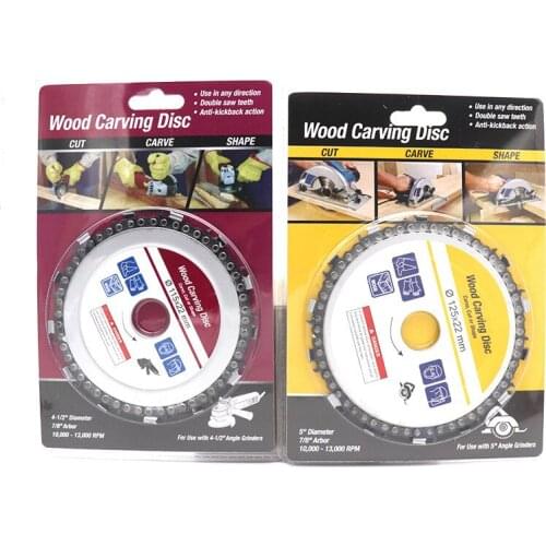 4.5” 5” Wood Carving Cutting Disc For Angle Grinder Woodworking Chain Plate Arving Disc Angle Grinding Tool