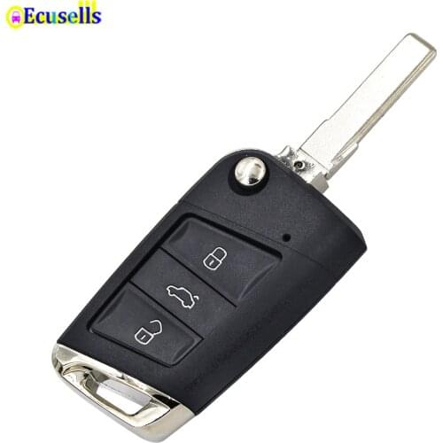 Folding flip Remote Key shell case fob for Volkswagen VW for Skoda Octavia A7 MQB Golf VII Golf7 Golf MK7 2017