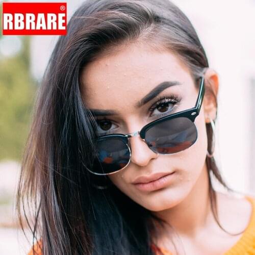 RBRARE Half Metal Sunglasses Men Women Brand Designer Glasses Reflective Mirror Sun Glasses Fashion Classic Lunette Soleil Femme