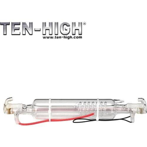 TEN-HIGH Co2 glass laser tube metal head 10W glass lamp 380mm laser engraving cutting Dia.50mm for CO2 Laser Engraving Cutting