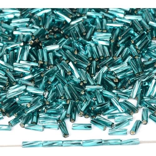 Lake Blue 2x6MM Bugle Twist Glass Beads Czech Charm Beads for Jewelry Making Diy Handmade Bracelet Necklace Beadwork Wholesale