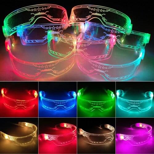 LED Luminous Glasses Party Colorful Glowing Glasses Light Up Glasses Rave Costume Party Decor DJ SunGlasses Halloween Decoration