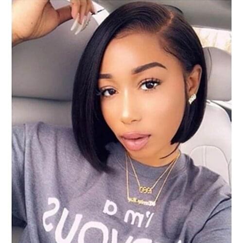 Trueme Short Bob Lace Front Human Hair Wigs For Black Women Brazilian Bob Human Hair Lace Wig Colored Pixie Cut Lace Bob Wig