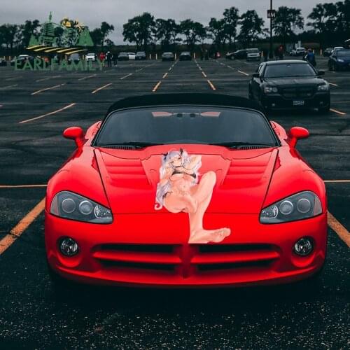 EARLFAMILY 43cm x 27.2cm Funny Car Stickers and Decals for Sexy Woman Girl Azur Lane Prinz Eugen Anime RV ATV JDM Decor