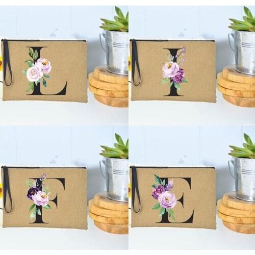 Alphabet Women Makeup Bags Travel Cosmetic Case Toiletries Organizer Bathroom Wash Storage Bags Bridesmaid Handbag Wedding Gifts