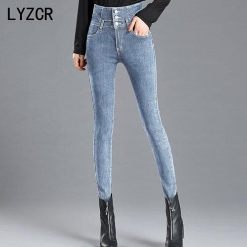 Winter Black High Waist Velvet Skinny Jeans For Winter Warm Thick Womens Fleece Jeans Plus Size Mom Jeans Woman High Waisted