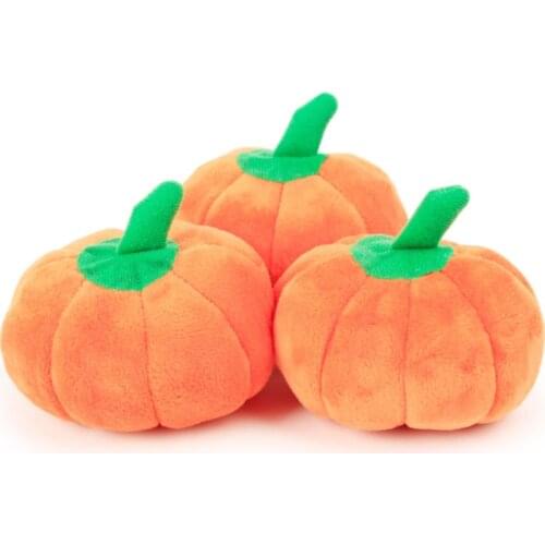 1Pcs Funny Pumpkin Pet Dog Toys Soft Plush Puppy Dog Chew Sound Squeak Toys 12*6 CM