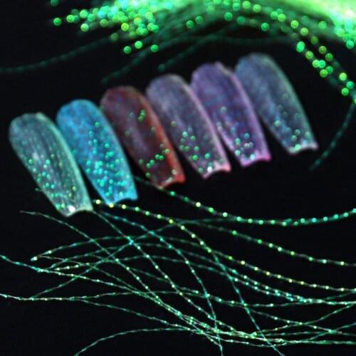 100Pcs Fluorescent Silk Nail Art Fiberglass For UV Gel DIY Nail Form Fibernails Acrylic Nail Extension Tips Gel Colorful DIY