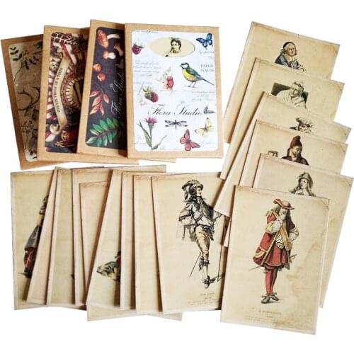 16 Pcs/lot Vintage business cards Retro Postcard Europe Ladies And Gentlemen Greeting Post Card Gift Cards Christmas New Year