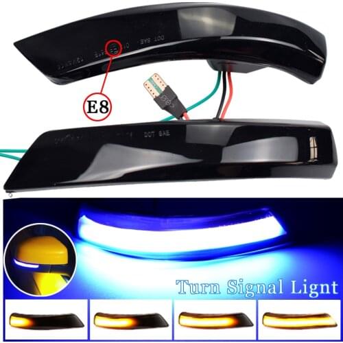 2pcs Dynamic Turn Signal Light LED Side Wing Rearview Mirror Indicator Blinker Light For Ford Focus 2 3 Mk2 Mk3 Mondeo Mk4 EU