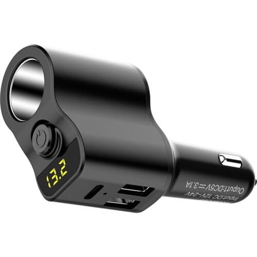 Car Mp3 Player Multifunctional Bluetooth Transmitter Receiver Dual USB Ports Car Cigarette Lighter Quick Charger