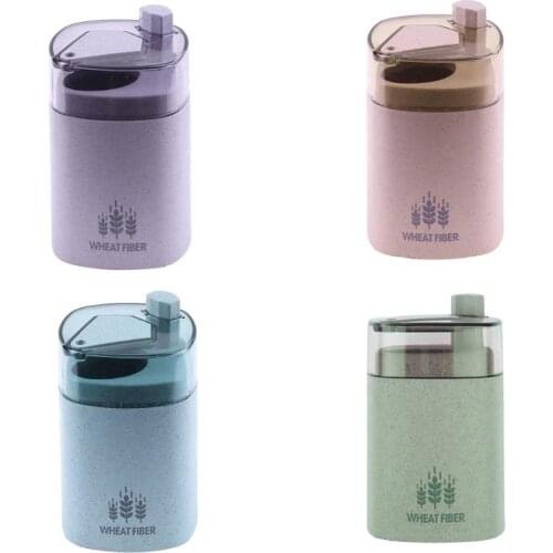 Household Table Toothpick Storage Box Toothpick Dispenser Automatic Toothpick Holder Container Wheat Straw