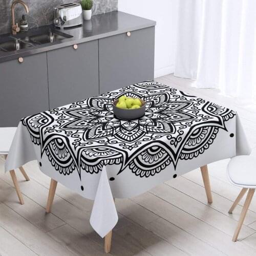 Boho Mandala Tablecloth Bohemian Style Table Cover for Kitchen Restaurant Hippie Mandala Printed