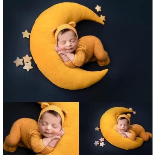 Baby Hat Moon Pillow Star Set Infant Head Decoration Photo Studio Photography Props Newborn Photo Shooting Accessories Adornmen