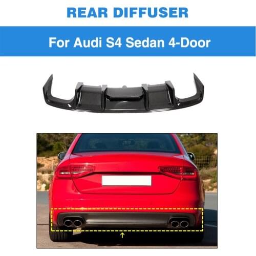 Carbon Fiber Rear Bumper Diffuser Lip Spoiler for Audi S4 Sedan 4 Door 2013 - 2016 Car Rear Bumper Diffuser Lip Spoiler