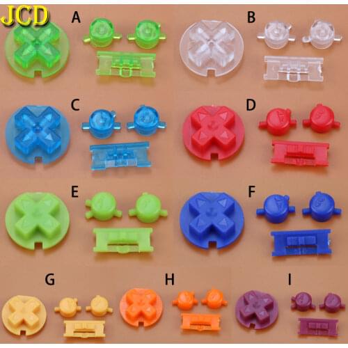 JCD 10 Set Colorful Buttons Set Replacement for Gameboy Color for GBC Game Console Power ON OFF Button Keypads A B D Pads Button