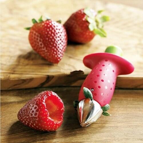 Kitchen Fruit Gadget Tools Strawberry Tomato Corer Strawberry Huller Leaf Stem Remover