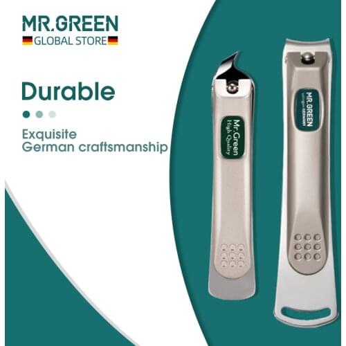 MR.GREEN Nail Clippers Stainless Steel Curved blade Clipper Fingernail Scissors Cutter Manicure tools trimmer with nail files