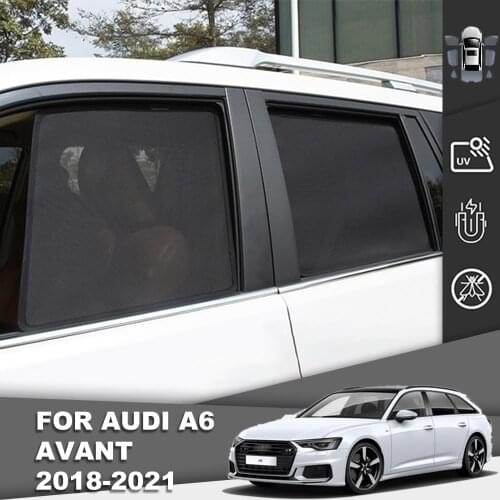 For Audi A6 ALLROAD 2018-2021 Car Sunshade Cover Uv Protection Foldable Rear Black Reflective Window Mesh Auto Frame Curtain