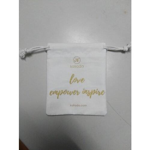 600pcs high quality CBRL small cotton jewelry pouch cotton drawstring bag custom logo jewelry bag wholesale, ePacket shipping