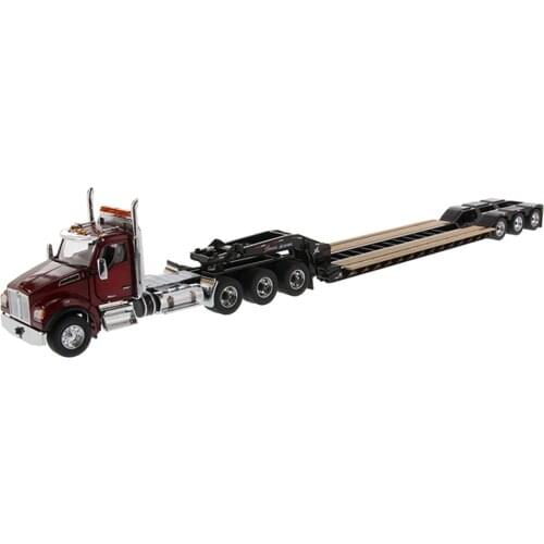 T880 1/50 Engineering Vehicle Sleeper Tridem Tractor Outrigger Style Model Children Toys Construction Scene Accessories