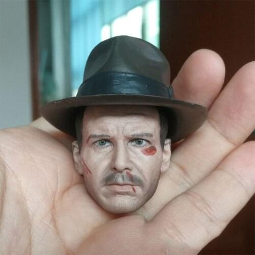 1/6 Male Scale Head Harrison Ford Western Cowboys Carving Western Adventures Damaged/Normal Version with Hard Cap