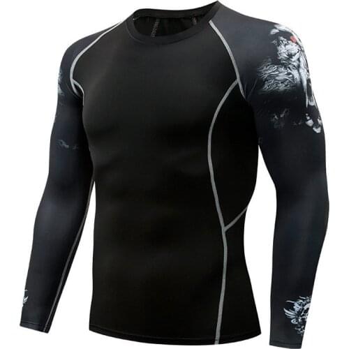 2021 Mens Compression Rashgard T Shirt Tights Workout Fitness Training Tracksuit Long Sleeves Shirts Sport Tee Tops Clothing