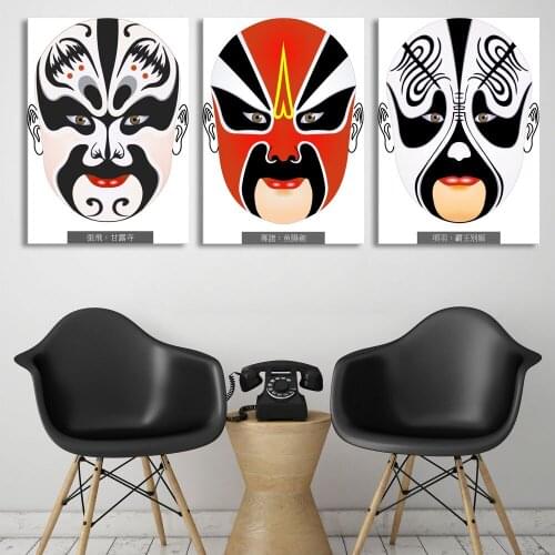 New Chinese Peking Opera Facial Makeup Painting Modern Simple Chinese Style Drama Sichuan Opera Cuadros Decoracion Salon