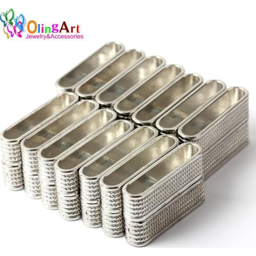 OlingArt 37x20mm 2pcs Magnetic Clasps Rectangle 2 Row Silver Plated Necklace Hook Fings bails DIY Bracelet Clasp Jewelry making
