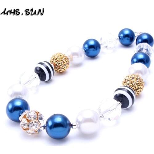 MHS.SUN New Kids Girls Chunky Beads Necklace Adorable Design Child Bubblegum Necklace Handmade Chunky Jewelry 5Pcs/lot