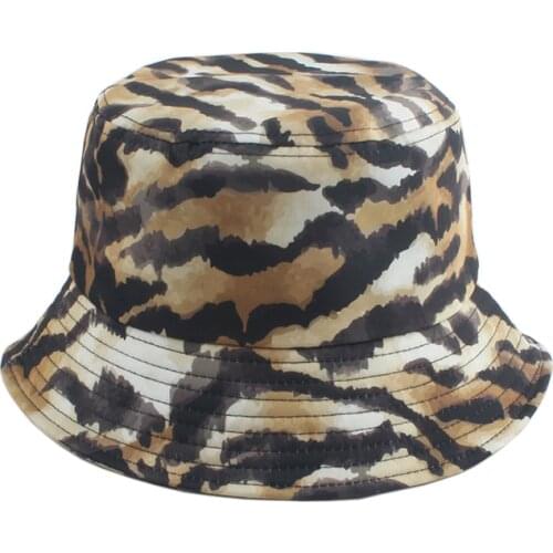 2021 New Fashion Leopard Bucket Hat For Women Men Summer Fisherman Hat Outdoor Casual Panama Hat Travel Fishing Beach Sun Cap