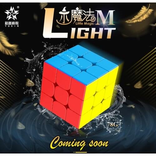 [Picube]YuXin Little Magic M Magnetic 3x3 Speed Puzzle Light Magic Cube Stickers sticker White Black Stickerless baby kids toys